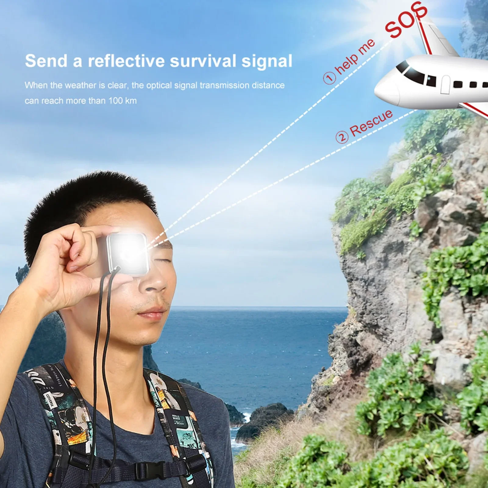 Açık çok fonksiyonlu Survival  - Signal Mirror Rescue incelemesi ve fiyatı