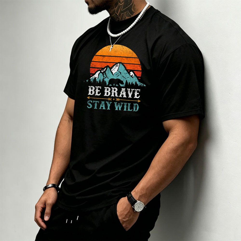 Sunset Mountain Bear Grafik Er - Outdoor Adventure Quotes Short incelemesi ve fiyatı